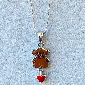 Vintage Cooke Lee child's Teddy bear necklace